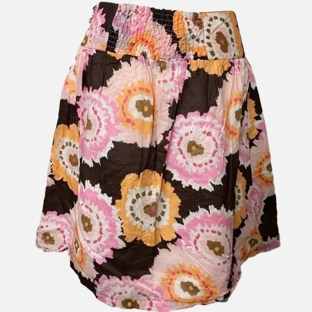 Madison Abstract Colorful Print Skirt‎ with Front Pockets - Picture 2 of 11